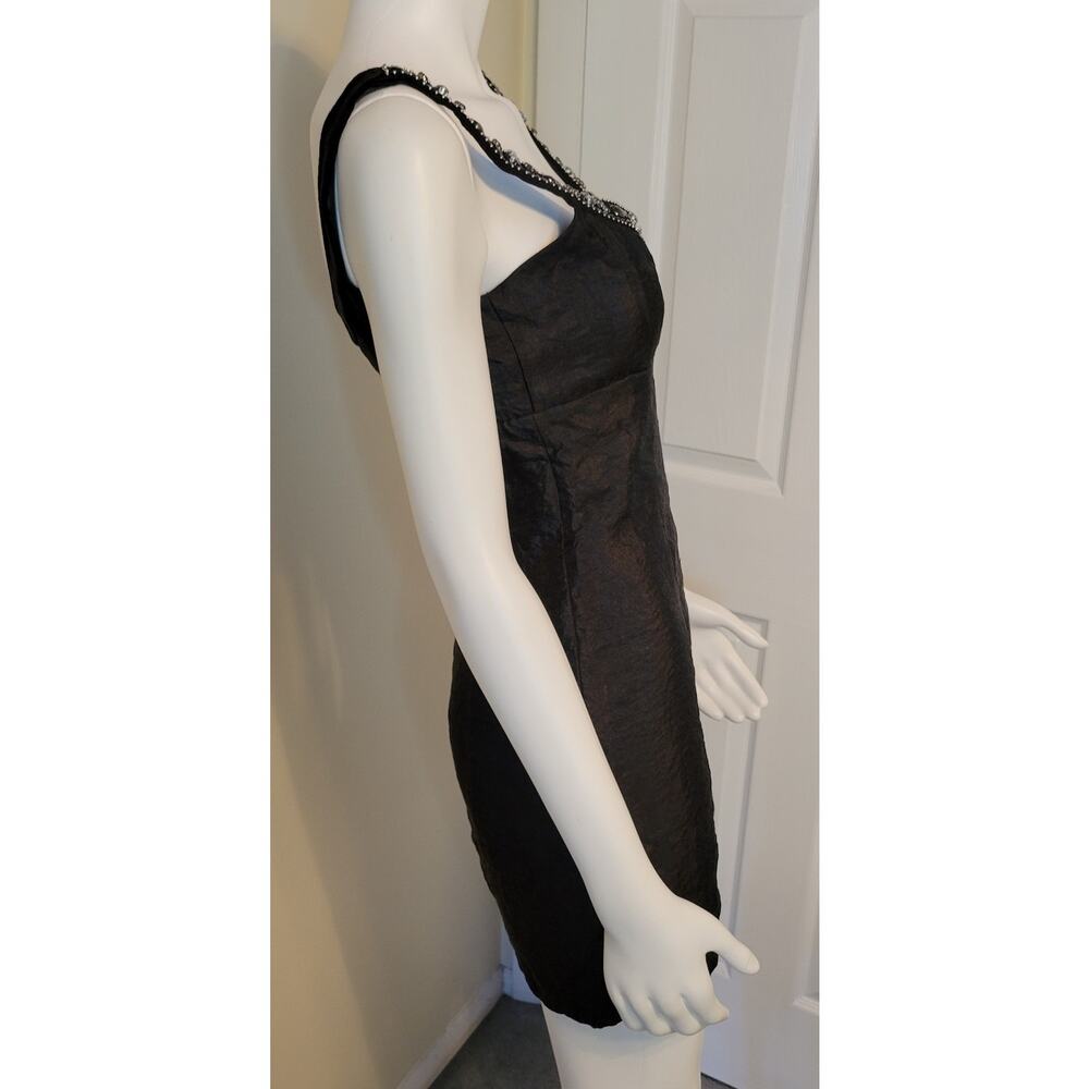 Laundry by Shelli Segal Beaded Black Sheath Short Party Dress Sleeveless Size 0 - Picture 5 of 10